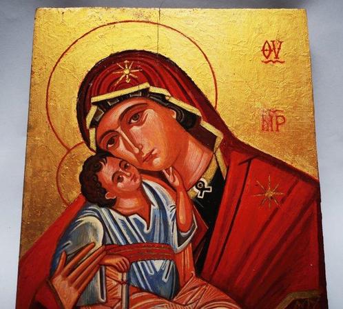 Icône - Sainte Mère de Dieu et Jésus Christ - Miséricorde, Antiek en Kunst, Antiek | Boeken en Manuscripten