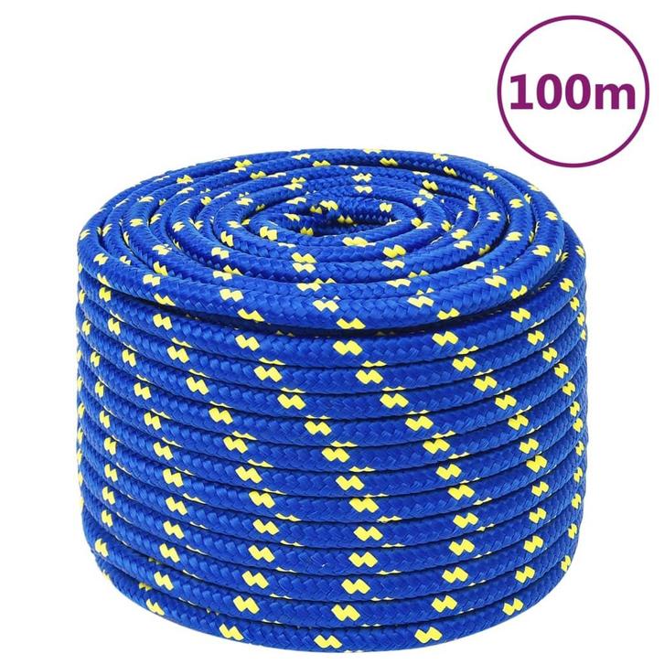 vidaXL Boottouw 12 mm 100 m polypropeen blauw, Doe-het-zelf en Bouw, IJzerwaren en Bevestigingsmiddelen, Nieuw, Verzenden
