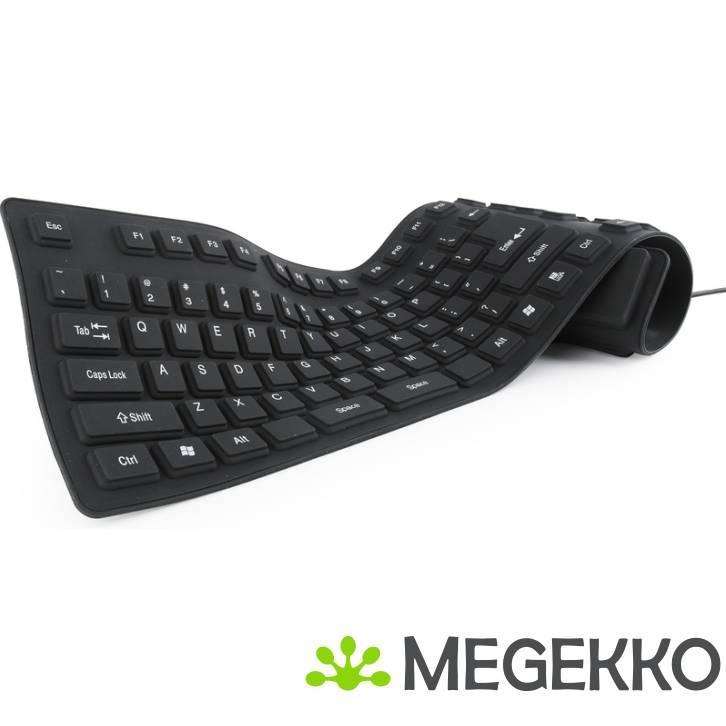 Gembird KB-109F-B Flexibel Toetsenbord, Computers en Software, Toetsenborden, Nieuw, Verzenden