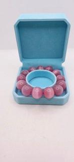 Beau bracelet Ojo de Gato rose, très brillant à la lumière