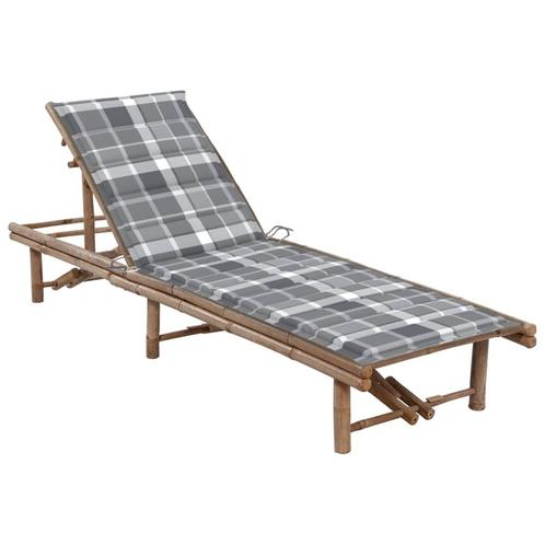 vidaXL Ligbed met kussen bamboe, Tuin en Terras, Ligbedden, Nieuw, Verzenden