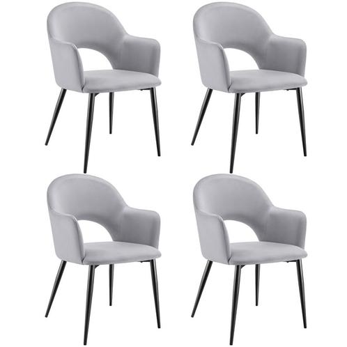 tectake Eetkamerstoel Sachel, fluweellook, gestoffeerd, 120, Huis en Inrichting, Stoelen, Verzenden