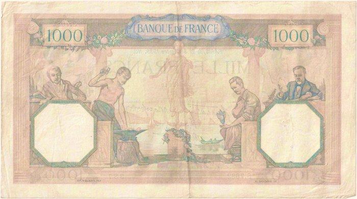 Frankrijk. - 1000 Francs - 1939 - Pick 90c (Zonder, Postzegels en Munten, Bankbiljetten | Europa | Niet-Eurobiljetten