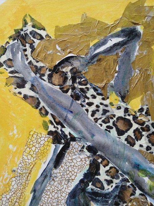 Joanna Glazer (1963) - Dance of Feline Shadows, Antiek en Kunst, Kunst | Schilderijen | Modern