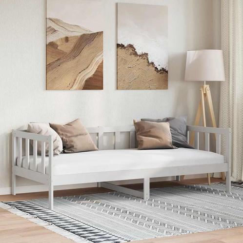vidaXL Bedbank massief grenenhout wit 90x200 cm, Huis en Inrichting, Slaapkamer | Bedden, Nieuw, Verzenden