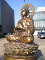 Beeld, BIJZONDER EXCLUSIEF BRONZEN BEELD : BOEDDHA ON LOTUS, Antiek en Kunst