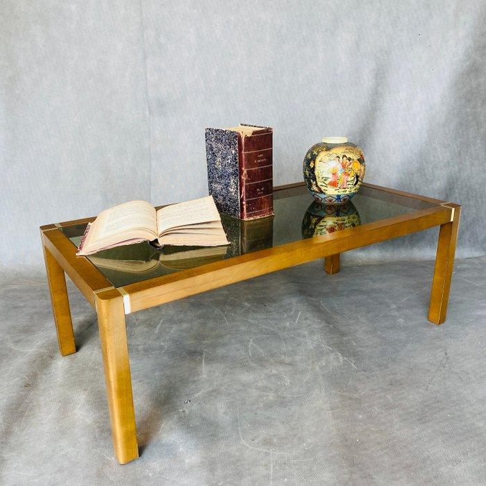 Centre de table - Bois, Verre - Table basse en bois avec, Antiquités & Art, Art | Objets design