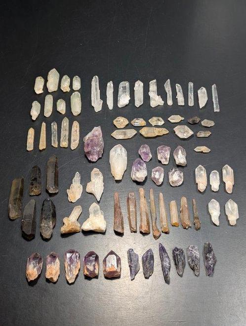 0,555 kg - Wereldwijde Quartz Collectie - 12 Variëteiten, Verzamelen, Mineralen en Fossielen