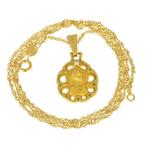 Ketting met hanger - 18 karaat Geel goud Diamant, Bijoux, Sacs & Beauté, Bijoux anciens