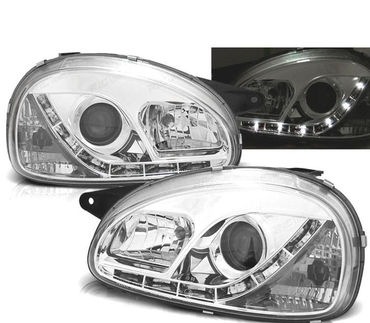 Phares Pour Opel Corsa B 93-00 Daylight Chromé, Auto-onderdelen, Verlichting, Verzenden