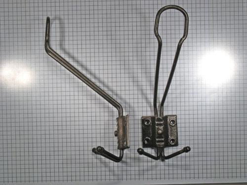 Hoedhaak enkel met dubbele jashaak, draadmodel ijzer geroest, Maison & Meubles, Accessoires pour la Maison | Portemanteaux