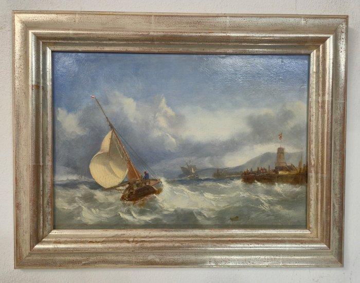 Egide Linnig (1821-1860), Werkplaats van - Im Sturm - NO, Antiquités & Art, Art | Peinture | Classique