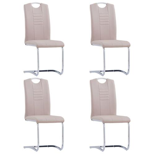 vidaXL Eetkamerstoelen 4 st kunstleer cappuccino, Huis en Inrichting, Stoelen, Nieuw, Verzenden