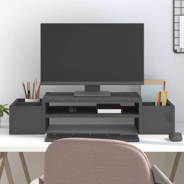 vidaXL Monitorstandaard 70x27,5x15 cm massief grenenhout, Informatique & Logiciels, Ordinateurs & Logiciels Autre, Envoi