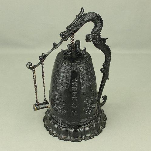 Decoratieve bel - Bronzen bel met decoratieve draak,, Antiek en Kunst, Antiek | Overige Antiek