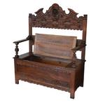 Gangbankje - Walnoot - Veneziana, zeldzaam uit de 19e eeuw., Antiek en Kunst