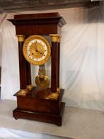 Klok Empirestijl - Mahonie, Gepatineerd brons, Verguld brons, Antiek en Kunst