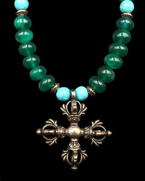 Emeraude, Howlite turquoise - Collier bouddhiste - Talisman, Antiek en Kunst, Antiek | Boeken en Manuscripten