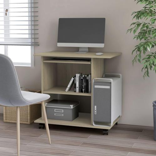 vidaXL Computerbureau 80x50x75 cm bewerkt hout sonoma, Huis en Inrichting, Bureaus, Nieuw, Verzenden