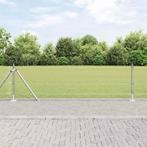 vidaXL Hek met Palen Zilver 0.5 x 50 m Staal, Verzenden, Nieuw