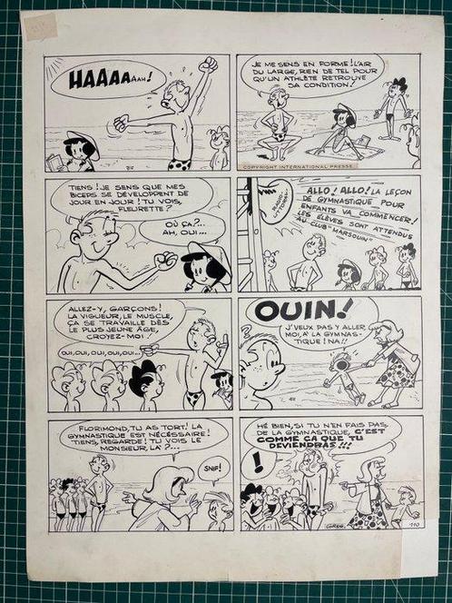 Greg - 1 Original page - Fleurette - 1960, Livres, BD