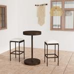 vidaXL 3-delige Tuinbarset met kussens poly rattan bruin, Tuin en Terras, Verzenden, Nieuw