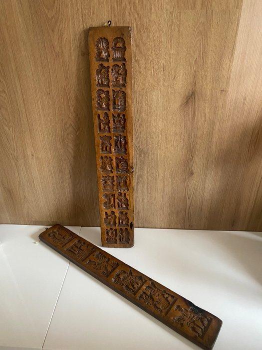 Plank (2) - Hout - Speculaasplank, Antiek en Kunst, Antiek | Overige Antiek