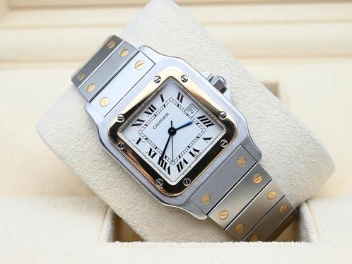 Cartier Santos Ref. 1172961 Year 1996 (Full Set), Handtassen en Accessoires, Horloges | Heren, Goud, Zo goed als nieuw, Goud, Overige merken