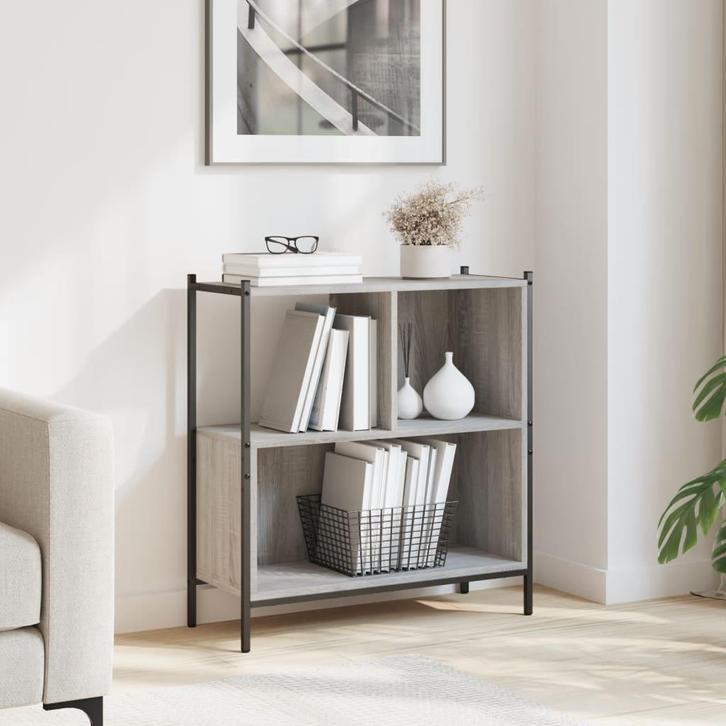vidaXL Boekenkast 72x28x77,5 cm bewerkt hout grijs sonoma, Huis en Inrichting, Kasten | Boekenkasten, Nieuw, Verzenden