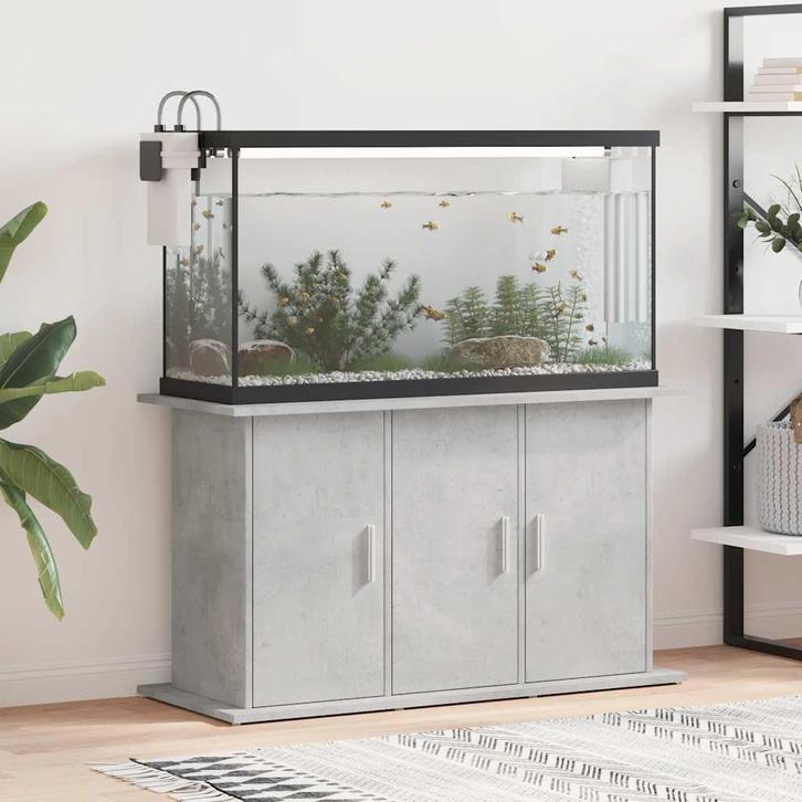 vidaXL Aquariumstandaard Betongrijs 101x41x58 cm Bewerkt, Dieren en Toebehoren, Vissen | Aquaria en Toebehoren, Nieuw, Verzenden