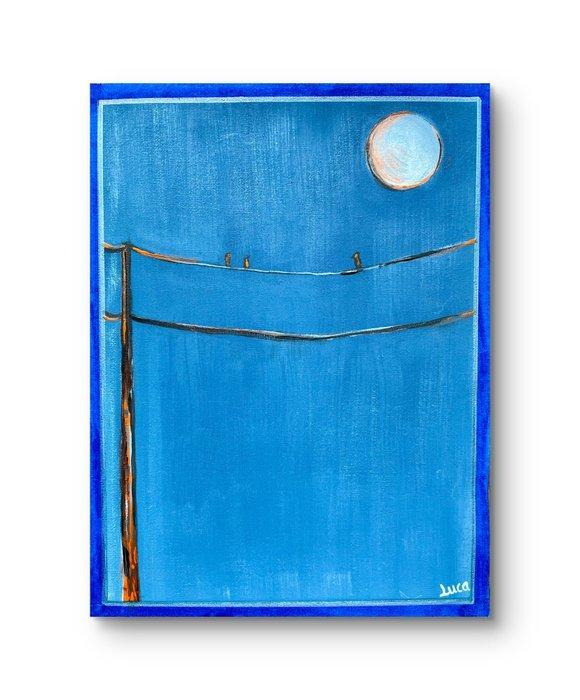 Luca Domiro - Moonlit Pause, Antiek en Kunst, Kunst | Schilderijen | Modern