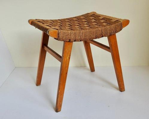 Ottoman - Bois de hêtre et corde en sisal, Antiek en Kunst, Kunst | Designobjecten