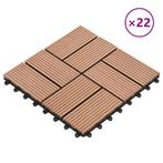 vidaXL 22 st Terrastegels 30x30 cm 2 m² HKC bruin, Verzenden, Nieuw