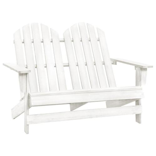 vidaXL Tuinstoel 2-zits Adirondack massief vurenhout wit, Tuin en Terras, Tuinstoelen, Nieuw, Verzenden