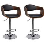 vidaXL Tabourets de bar lot de 2 noir bois courbÃ© et, Verzenden