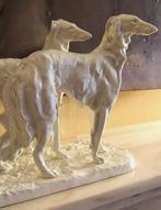 Sculpture, Couple de Barzoï. - 24 cm - Porcelaine - 1911, Antiek en Kunst