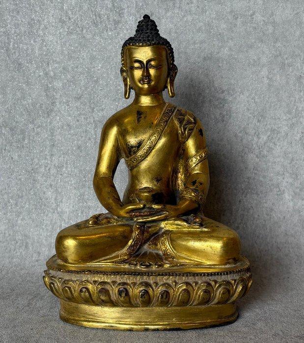 Amitabha Bouddha (Sans prix minimum) - cuivre doré - Tibet -, Antiek en Kunst, Antiek | Overige Antiek