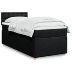 vidaXL Boxspring met matras stof zwart 90x200 cm, Verzenden, Nieuw