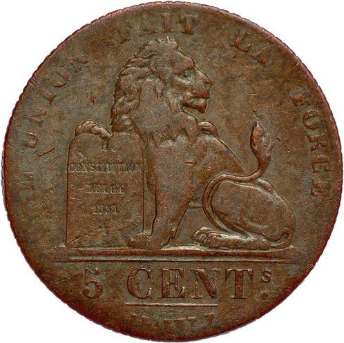 België. Leopold I. 5 Centimes 1834 - engraver’s initial with, Timbres & Monnaies, Monnaies | Pays-Bas