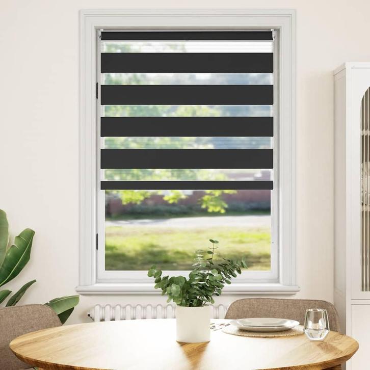 vidaXL Duo rolgordijn 100 x 175 cm zwart, Huis en Inrichting, Stoffering | Gordijnen en Lamellen, Nieuw, Verzenden