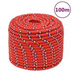 vidaXL Boottouw 12 mm 100 m polypropyleen rood, Verzenden, Nieuw