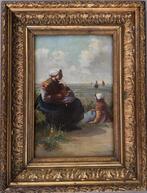 Hollandse School (XX) - Vrouw met kinderen aan het strand