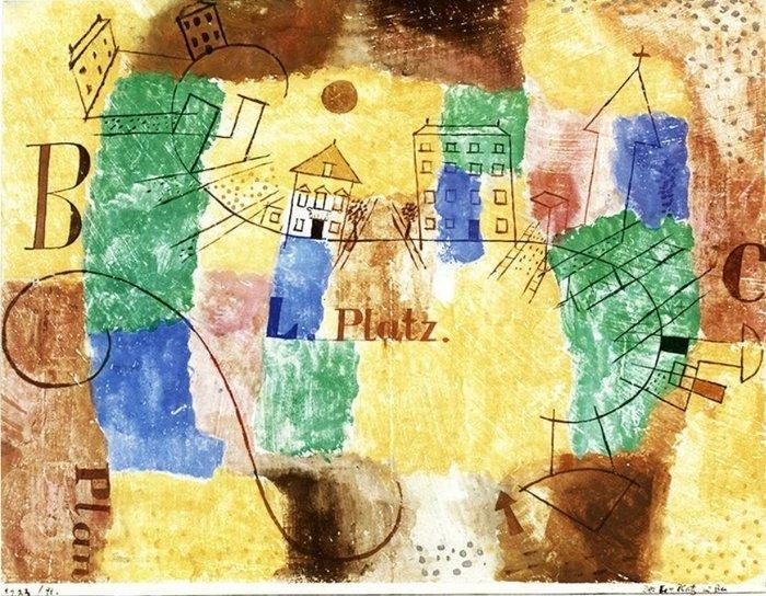 Paul Klee - “Der L-Platz im Bau, 1923”. Gedateerd in de, Antiek en Kunst, Kunst | Tekeningen en Fotografie