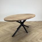 eetkamertafel ovaal 180x100 cm,  mangohout - zwart, Huis en Inrichting, Gebruikt