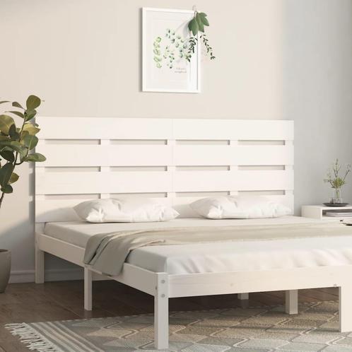 vidaXL Tête de lit Blanc 120x3x80 cm Bois massif de pin, Maison & Meubles, Chambre à coucher | Lits, Neuf, Envoi
