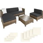tectake Wicker lounge met aluminium frame incl. 2 kleuren ku, Tuin en Terras, Tuinsets en Loungesets, Verzenden, Nieuw