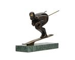 Sculpture, Ski Athlete - 19.7 cm - Bronze, Marbre
