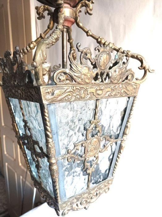 Lantaarn plafondlamp - Oud lantaarntje met gezichten. -, Antiek en Kunst, Curiosa en Brocante