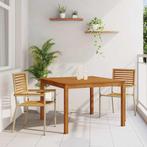 vidaXL Tuin Eettafel Set 3 pcs Beige Massief Acacia Hout, Tuin en Terras, Verzenden, Nieuw