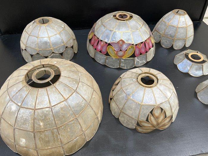 Plafondlamp met lampenkap (7) - Messing, parelmoer, Antiek en Kunst, Curiosa en Brocante